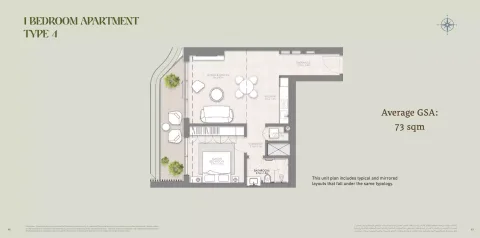 Floor plan, 1 Bed, 785 sq ft