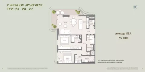 Floor plan, 2 Beds, 1,066 sq ft