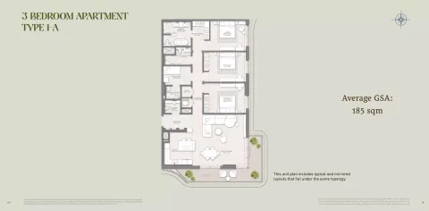 Floor plan, 3 Beds, 1,991 sq ft