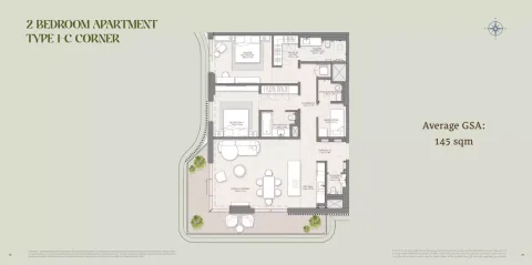 Floor plan, 2 Beds, 1,560 sq ft