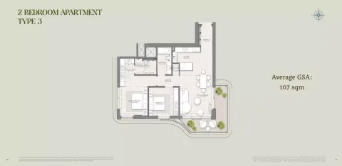 Floor plan, 2 Beds, 1,151 sq ft