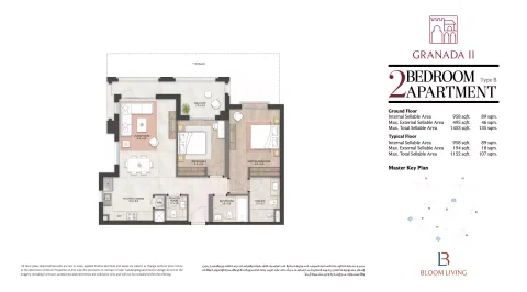 Floor plan, 2 Beds, 1,152 sq ft