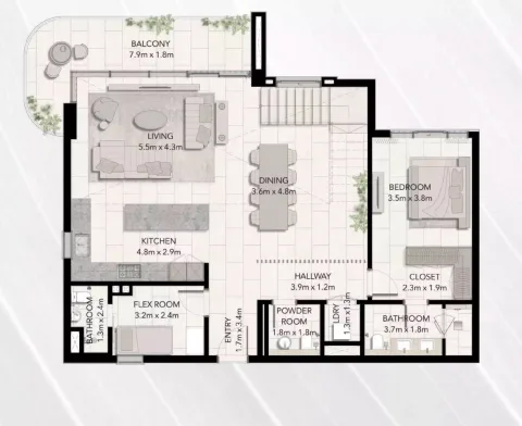 Floor plan, 3 Beds, 2,653 sq ft