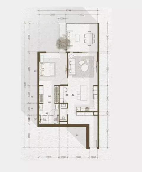 Floor plan, 1 Bed, 1,168 sq ft