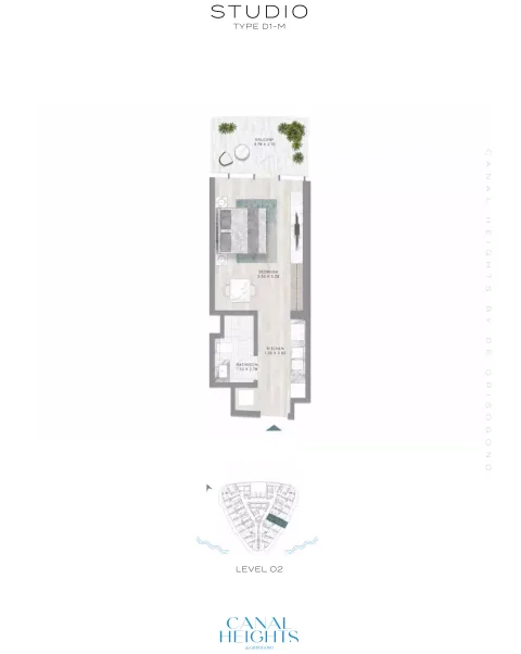Floor plan, Studio, 0 sq ft
