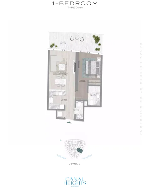Floor plan, 1 Bed, 0 sq ft