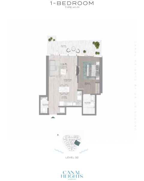 Floor plan, 1 Bed, 0 sq ft