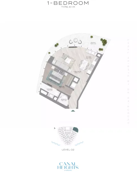 Floor plan, 1 Bed, 0 sq ft