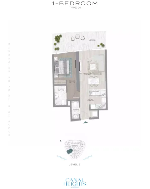 Floor plan, 1 Bed, 0 sq ft