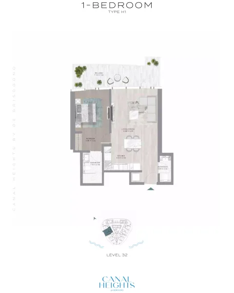 Floor plan, 1 Bed, 0 sq ft
