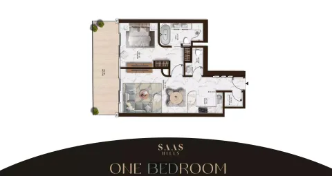 Floor plan, 1 Bed, 923 sq ft