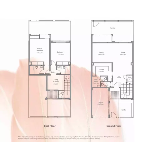 Floor plan, 2 Beds, 1,076 sq ft