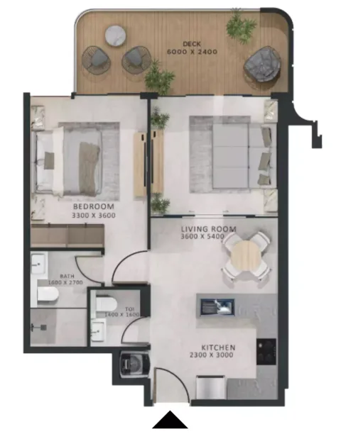 Floor plan, 1 Bed, 793 sq ft