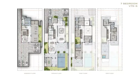 Floor plan, 7 Beds, 17,500 sq ft