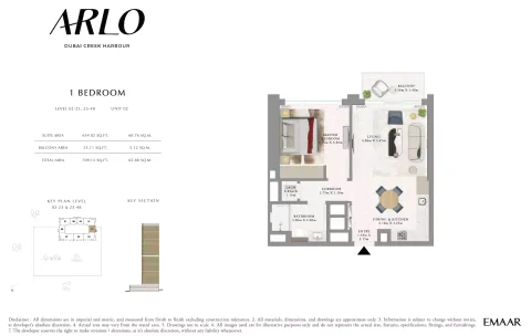 Floor plan, 1 Bed, 709 sq ft