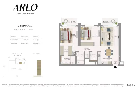 Floor plan, 2 Beds, 1,208 sq ft