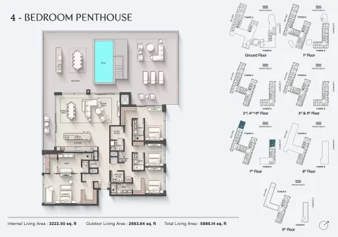 Floor plan, 4 Beds, 5,886 sq ft