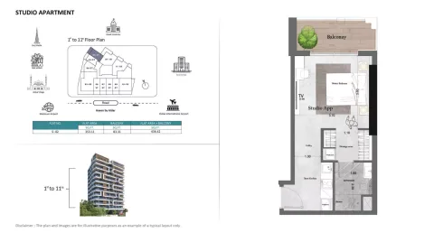 Floor plan, Studio, 436 sq ft