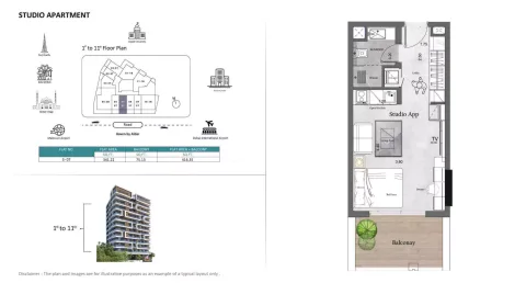 Floor plan, Studio, 416 sq ft