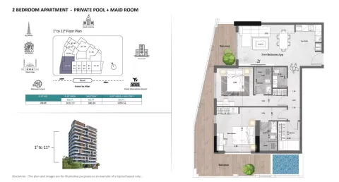 Floor plan, 2 Beds, 1,393 sq ft