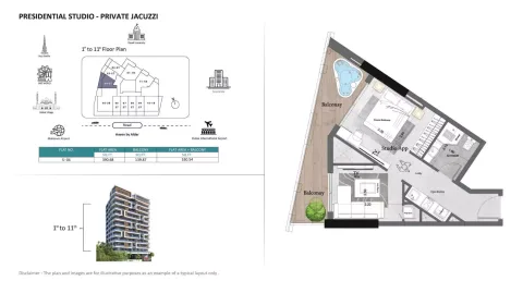 Floor plan, Studio, 530 sq ft