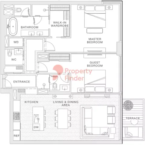 Floor plan, 2 Beds, 1,582 sq ft