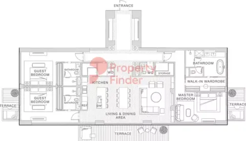 Floor plan, 3 Beds, 2,551 sq ft
