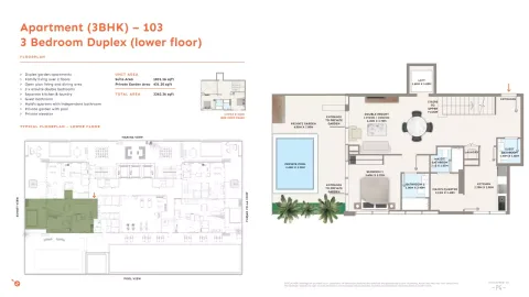 Floor plan, 3 Beds, 2,262 sq ft