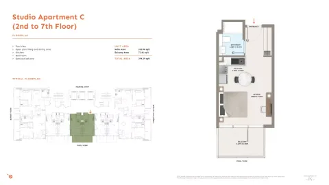 Floor plan, Studio, 394 sq ft