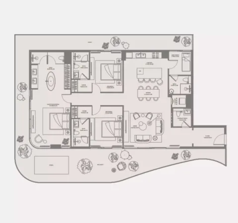 Floor plan, 3 Beds, 2,630 sq ft