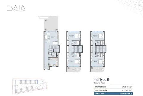 Floor plan, 4 Beds, 2,580 sq ft