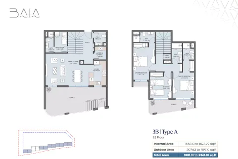Floor plan, 3 Beds, 1,881 sq ft