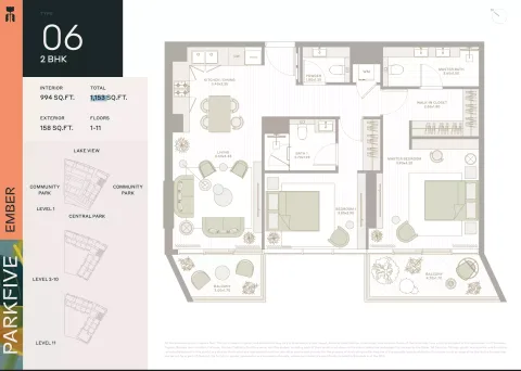Floor plan, 2 Beds, 1,153 sq ft