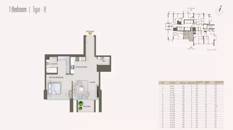 Floor plan, 1 Bed, 691 sq ft