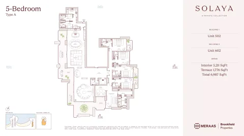 Floor plan, 5 Beds, 6,987 sq ft