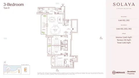 Floor plan, 3 Beds, 3,163 sq ft