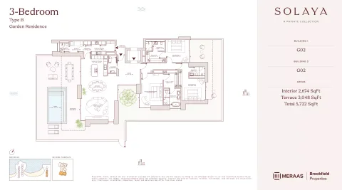 Floor plan, 3 Beds, 5,722 sq ft