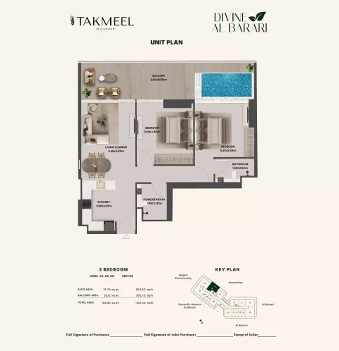 Floor plan, 2 Beds, 1,128 sq ft