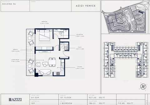 Floor plan, 1 Bed, 713 sq ft