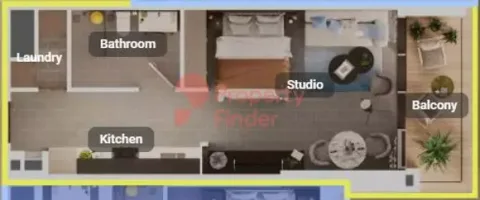Floor plan, Studio, 514 sq ft