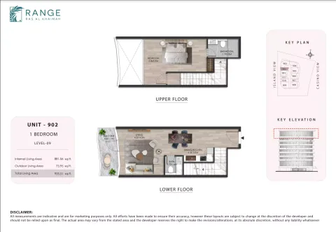 Floor plan, 1 Bed, 955 sq ft