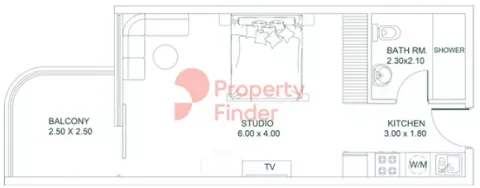 Floor plan, Studio, 456 sq ft