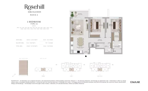 Floor plan, 2 Beds, 1,186 sq ft