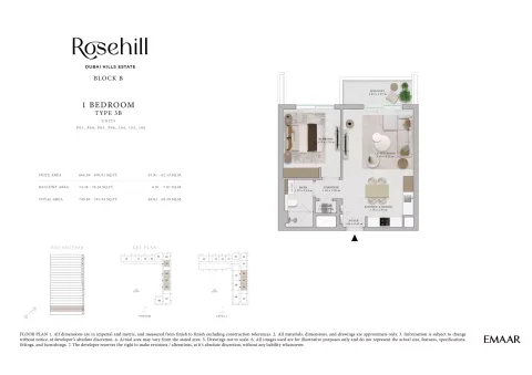 Floor plan, 1 Bed, 746 sq ft