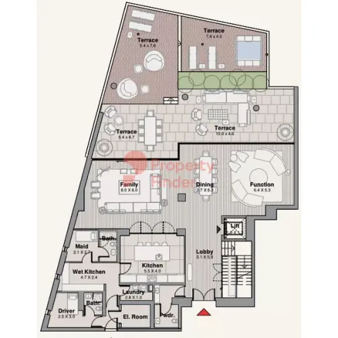 Floor plan, 3 Beds, 8,038 sq ft