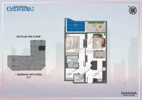 Floor plan, 1 Bed, 0 sq ft