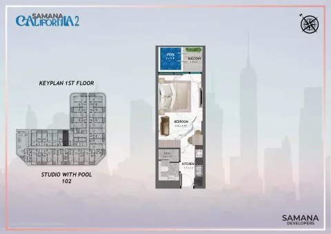 Floor plan, Studio, 0 sq ft