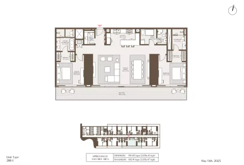 Floor plan, 2 Beds, 2,056 sq ft