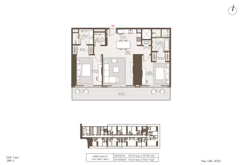 Floor plan, 2 Beds, 1,555 sq ft