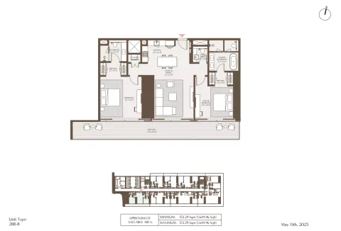 Floor plan, 2 Beds, 2,091 sq ft